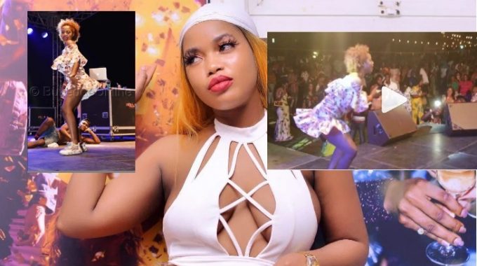 Excited Socialite Alicia Bosschic Flashes Her Juicy Pair Of Soft Potatoes  As She Twerks On Stage, Leaves Fans Confused