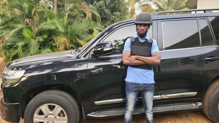 Bobi Wine chilling on his ride