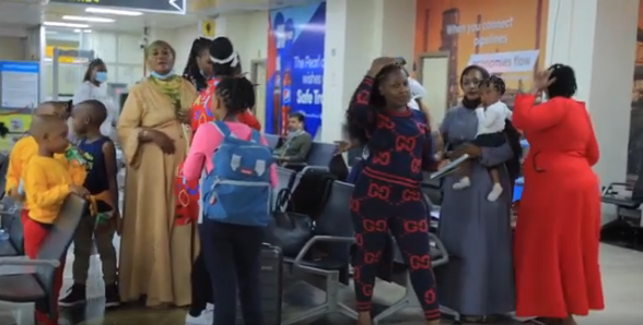 In-laws waiting for Rema , Hamza and Aamal at the Airport