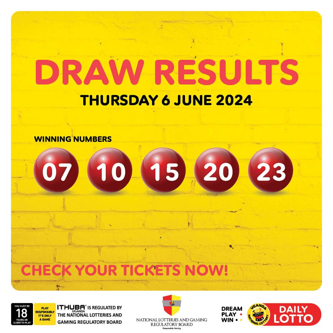 ITHUBA Uganda announces daily lotto winners from june 6 draw